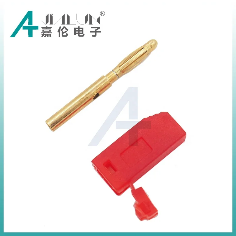 JIALUN 5PCS 2mm Gold Banana Plug Mini Banana Jack Cable Connector