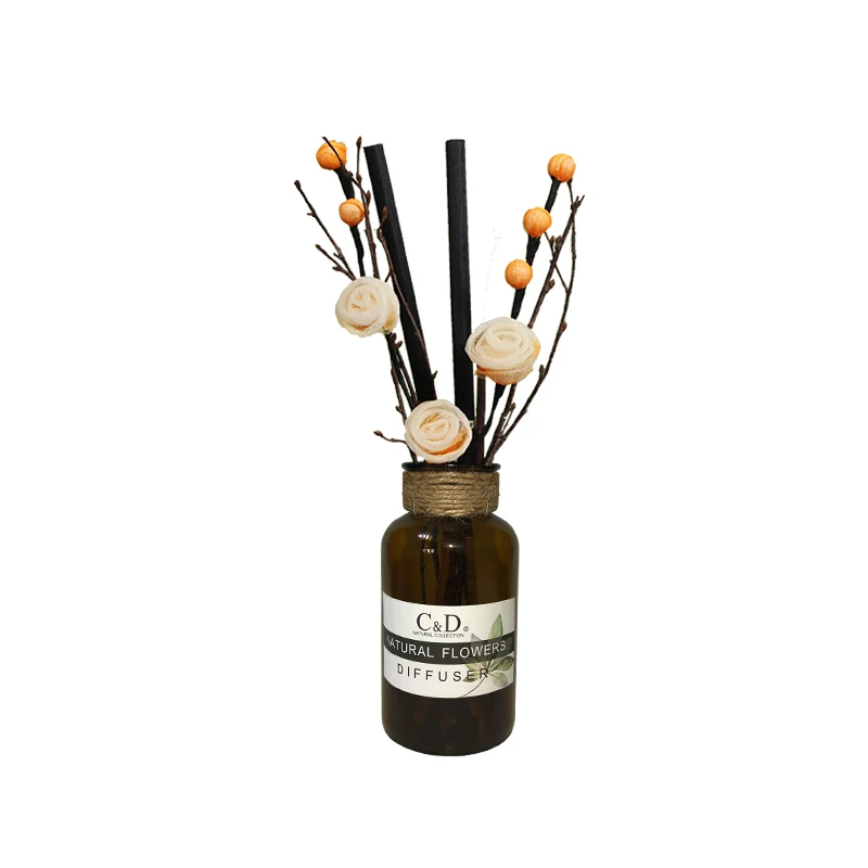 C&D 2019 New design 1801ml ceramic flower aroma Long Lasting Air Fresheners Reed Diffuser gift box