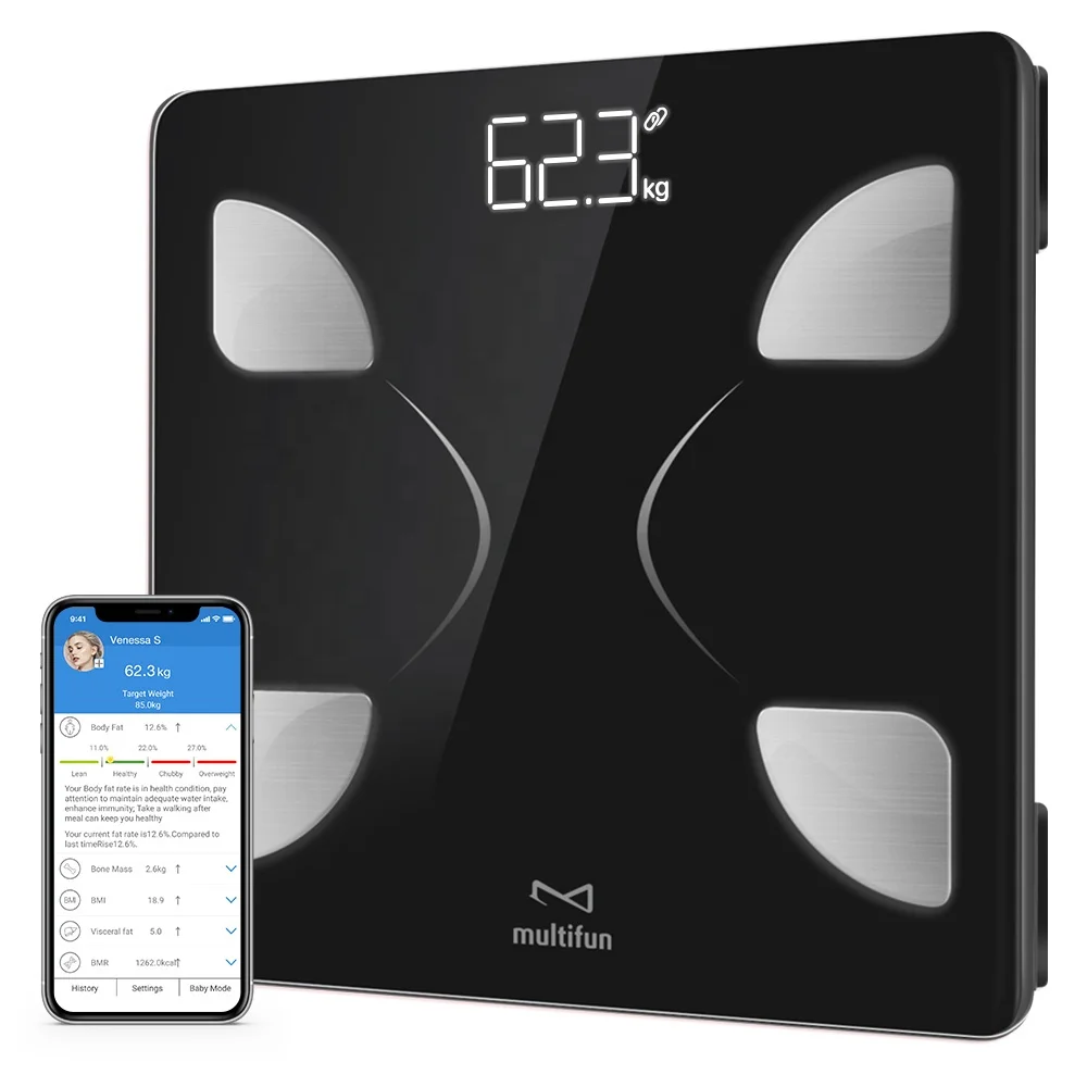 
Body weighing scale smart wireless digital life plus electronic body fat scale 