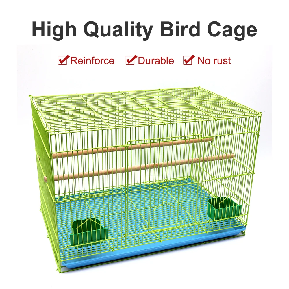 Green pet keeping small parrots bird cages metal folding wire portable bird cages sustainable large space bird cages