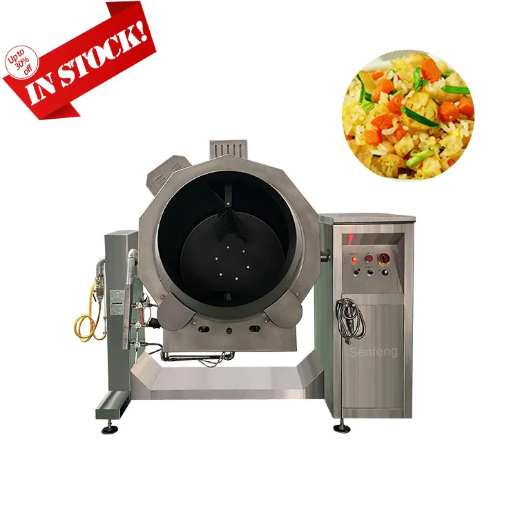 Good Quality Industrial Rice Cooking Drum Big Capacity Automatic Rotating Wok Machine for Vegetables