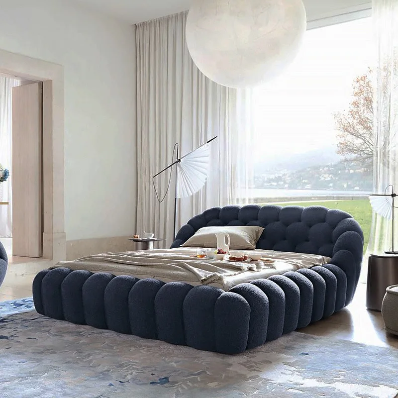 New arrival foshan modern design fabric bed bubble double bed