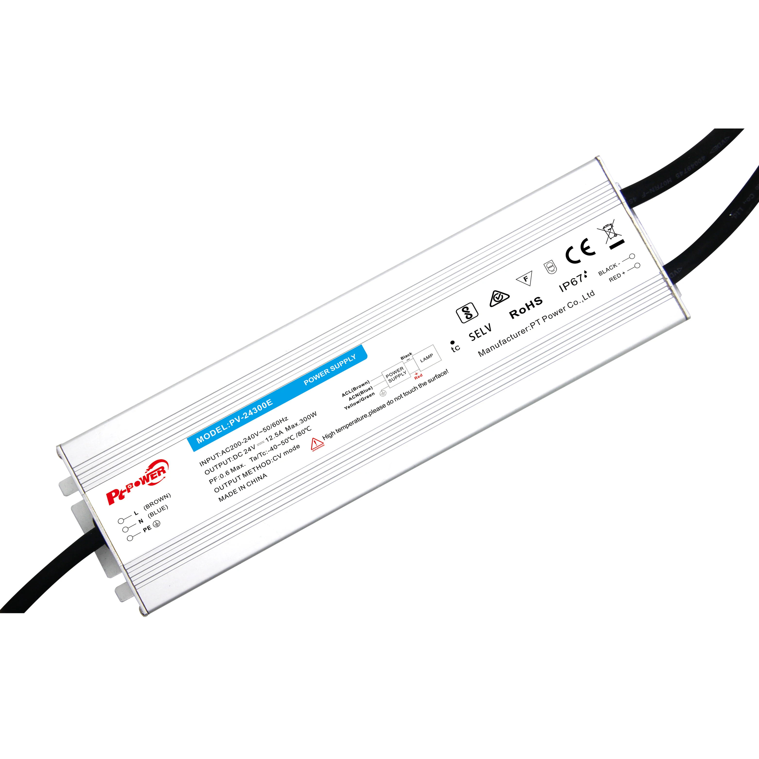 220-240V 12V 24V High Efficiency 100W-400W Aluminum Transformer Waterproof Outdoor LED Driver Constant Voltage LED Power Supply