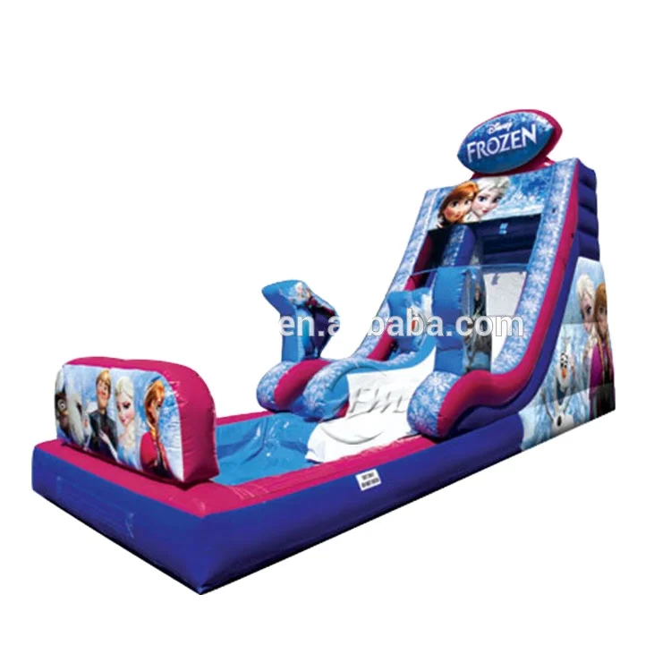 Huge Inflatable stair kids sliding toys frozen snow water slide with detachable pool