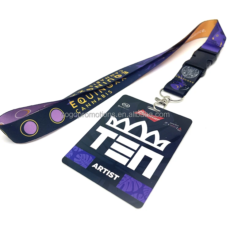 High Quality DIY Printed Heat Transfer Printing Sublimation Polyester Lanyard for Work Card