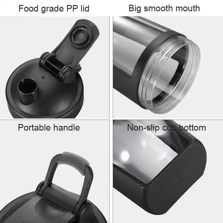 PET Custom Logo plastic 650ML Sports Fitness Mix Drinks Cup Protein Mixer Water Shaker Bottle for Gym