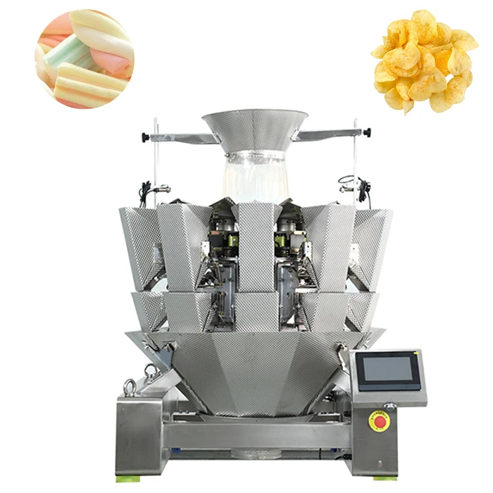 Multifunctional bagged bottle packing machine weighing peanut chocolate dog food multihead weigher