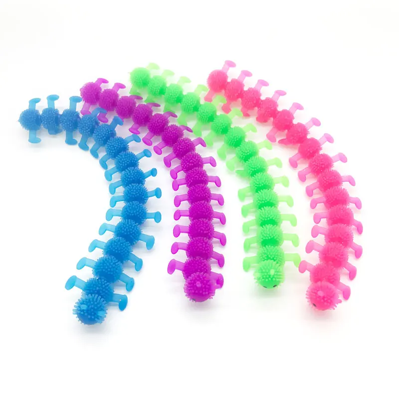 Color  TPR material   Bracelet Stretchy caterpillars String toy   for Children and Adults
