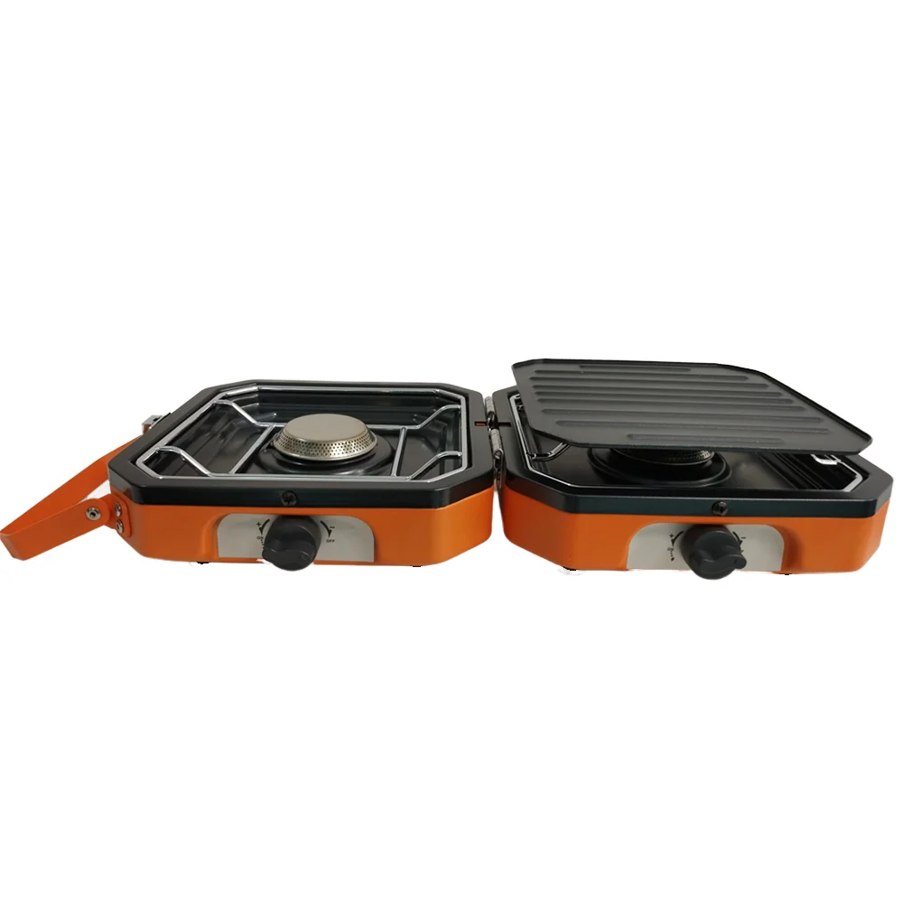 Energy-Saving Two-Burner Ceramic Mini Gas Stove Quick Heating Cast Iron Cooktop for Portable Outdoor Household Car-for LPG Gas