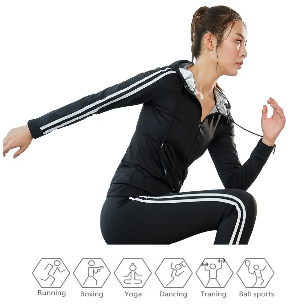 Flygaga Women Bodysuit Weight Loss Shapewear Sport Sweat Neoprene Suit Waist Trainer Sauna Suit