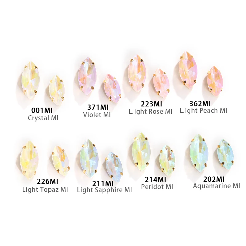 Xichuan Wholesale  Horse Eye Shape New MI Series Glass Golden Claw Crystal Rhinestones for Garment Accessories