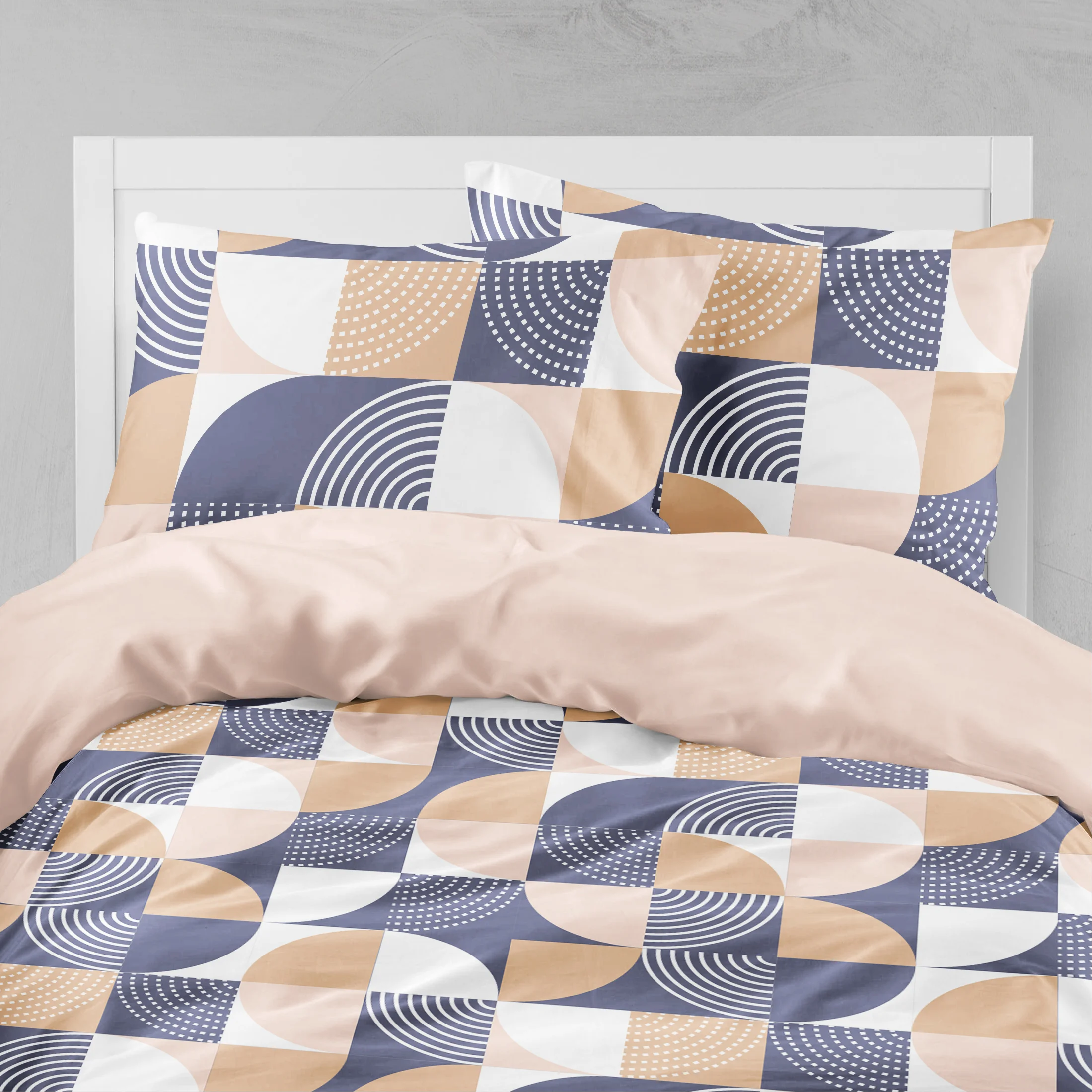 Wholesale Bed Sheets manufacturers HomeTextile Flat Sheet Geometric Printed Bed Cover Soft Bedsheet