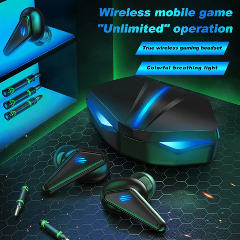 FOVigour Wireless Earbuds Blue-tooth Headphones Game/Music Mode TWS Earphones in-Ear Headset with Charging Case Gaming Earbud