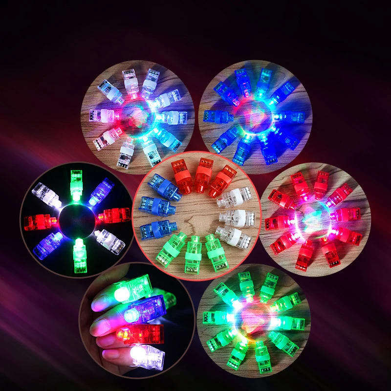 Glowing Toys Hot Wedding Festival Party Decor Red Blue Green White Colorful Glow Dark Led Finger Light