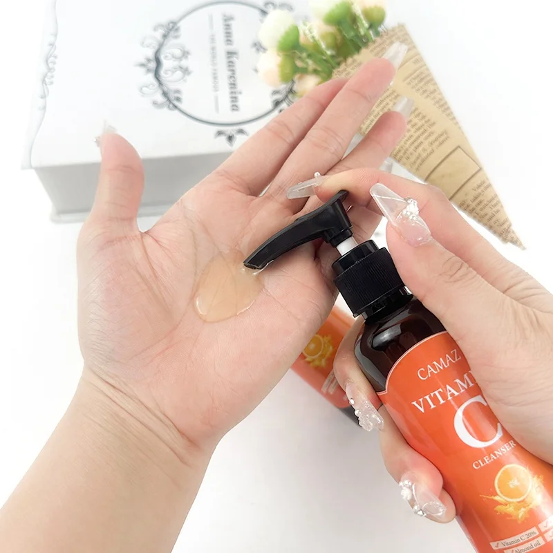 OEM Natural Organic Wash Foam Deeply Clean Facial Cleanser Brightening Face Skin Orange Smell For Women