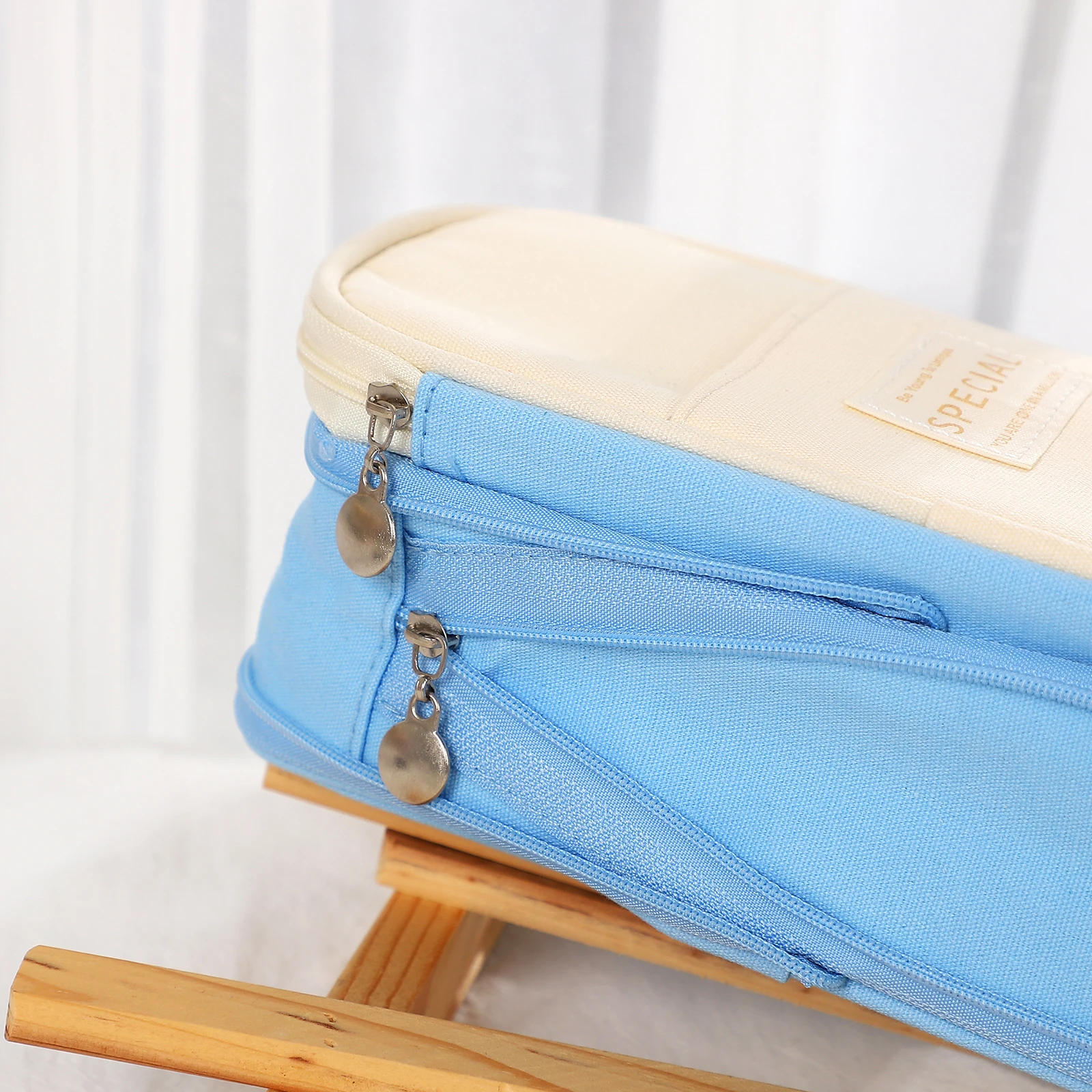 Multifunction Macaron Color Large Capacity Zipper Pencil Case Simple School Office Storage Canvas Pencil Bag Stationery Supplies