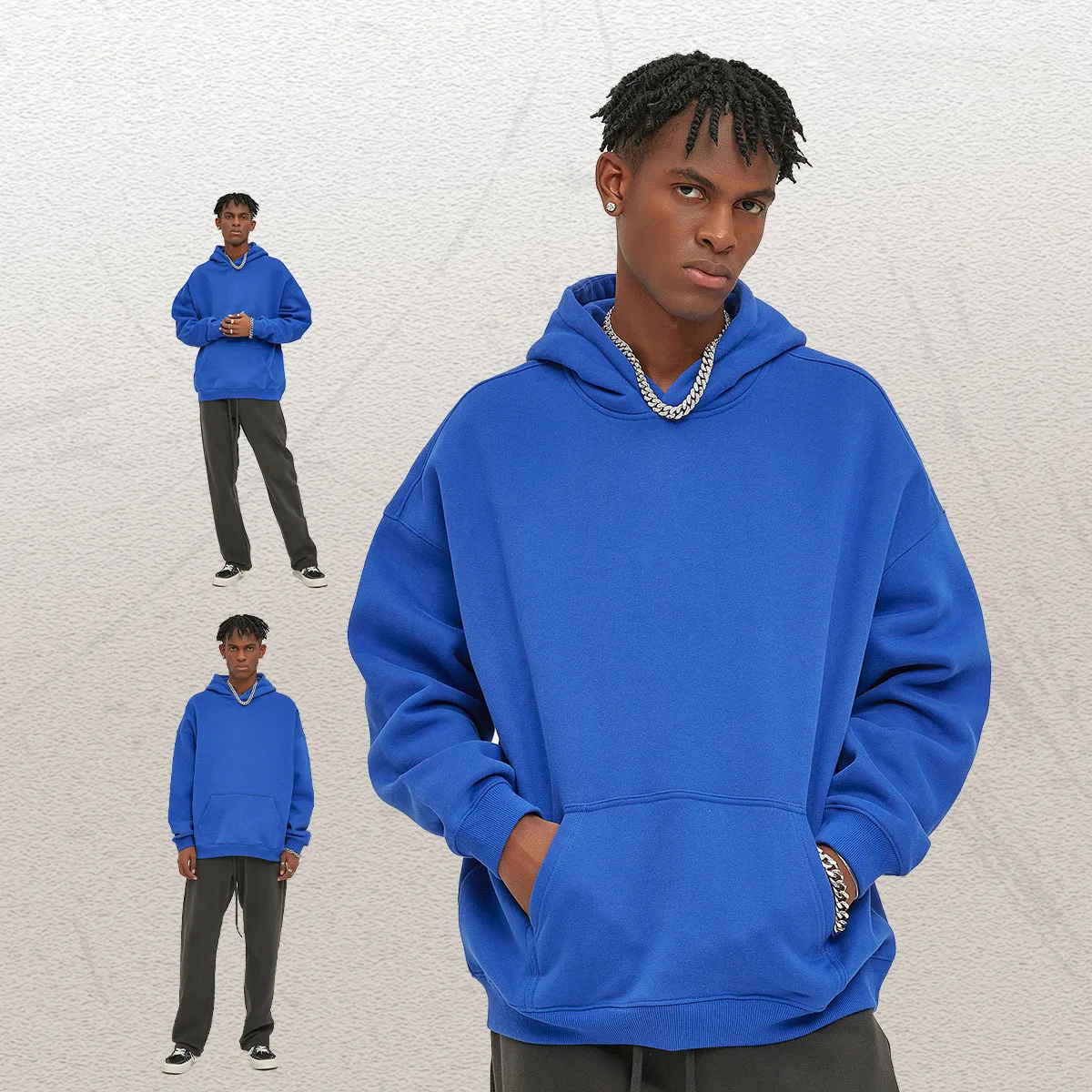 Luxury high quality  oversized hoodie and jogger set wholesale plain color hoodie unisex sweatpants and hoodie set 2023 winter