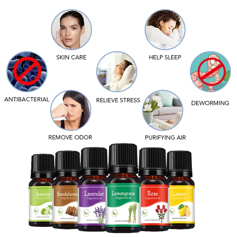 Custom Wholesale Water Soluble Essential Oil Gift Set Lavender Lemon Fragrance Essential Oil Humidifier Difuser Essential Oils