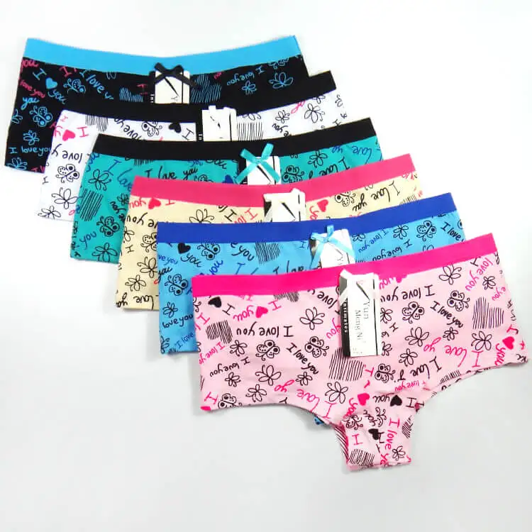 Yun Meng Ni Underwear Fashion I Love You Printing Intimate Shorts Cotton Sexy Women Boyshorts