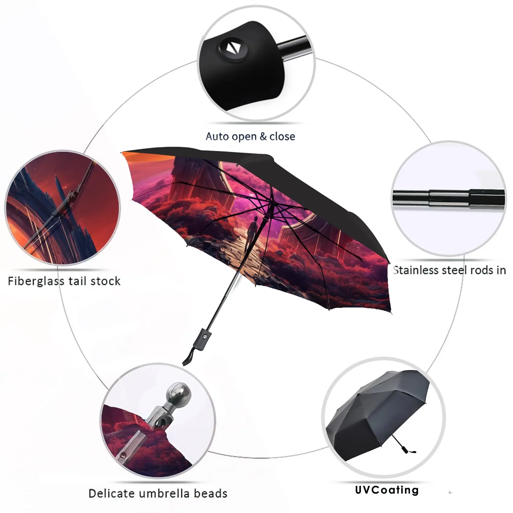 Wholesale Promotional Plain Travel Custom Mini Ultralight Fiberglass 3 Fold Umbrellas with logo,paraguas