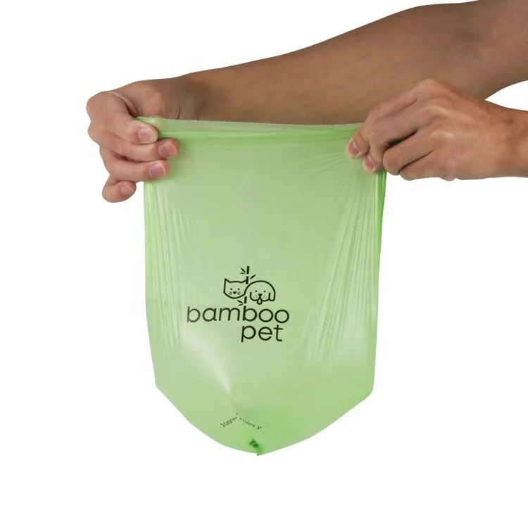Top Ready to Ship Pet Waste Dog Poop Bags Custom Printed Biodegradable Pet Cleaning & Grooming Products 22.5*33cm Flat Bottom