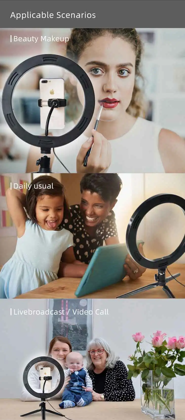 Wholesale Video Shooting LED Light Ring Light Lamp With Light Stand
