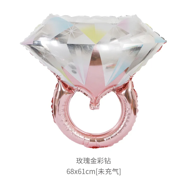 New Diamond Ring Balloons Aluminium Foil Balloon Helium Ball Wedding Valentine Day Engagement New Year Party Decoration Balloon