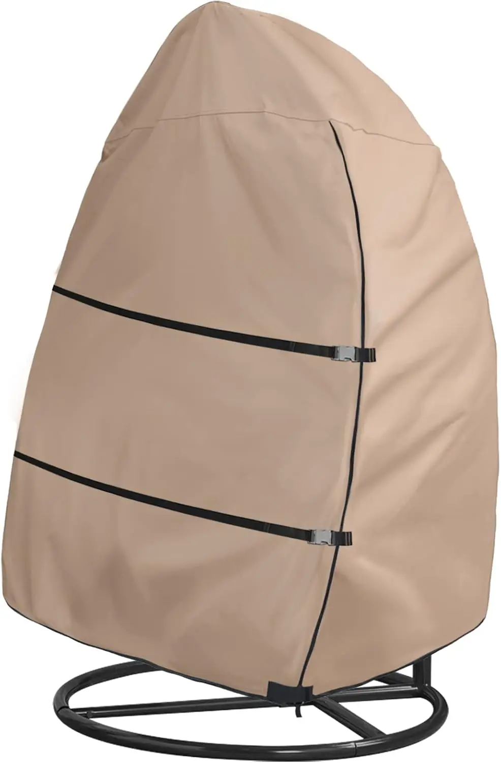 Durable 210D Oxford Waterproof Wind-Proof Outdoor Wicker Single Seat Swing Egg Chair Cover with Bottom Buckle