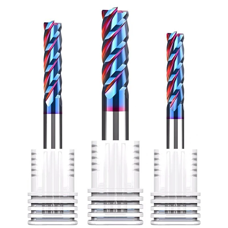 Factory Made Carbide Metal Cutting Tools Nano Blue Coating Endmill Corner Radius End Mill