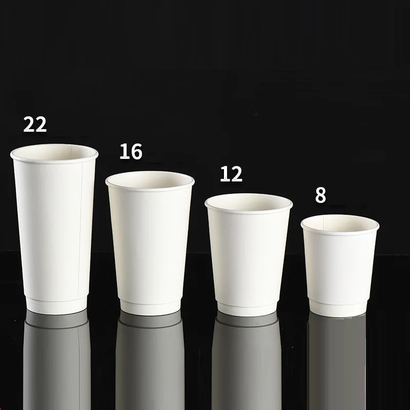 In Stock PE coated doubal wall insulation hot drink Paper Coffee Cup with PP Lids