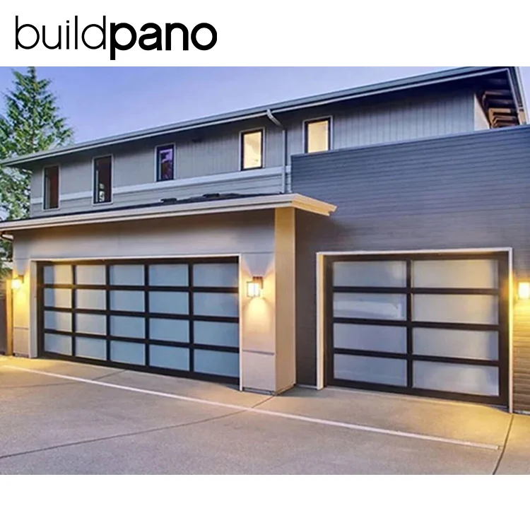 Top Manufacturer 5 Years Warranty Automatic Aluminum Tempered Glass Full View Plexiglass Steel Security Glass Garage Doors Aorot