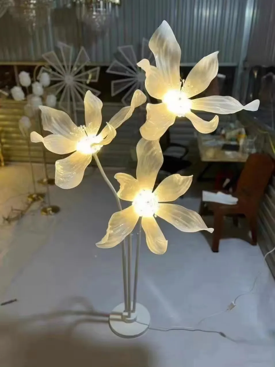110V 220V New Acrylic Luminous artificial lotus flowers with led lights Layout Ornaments party hotel wedding event valentine