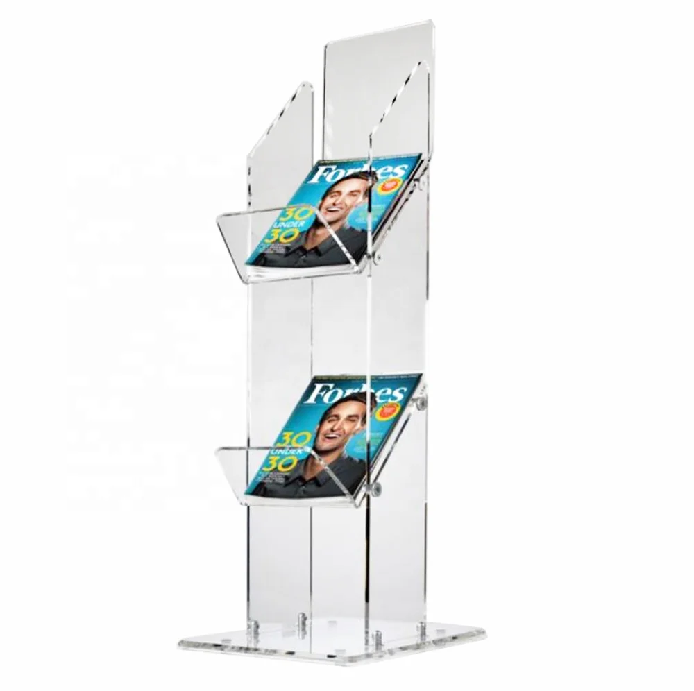 ODM&OEM Customized Retail Book Display Stand Display Newspaper 2 Tier Magazine Display Rack