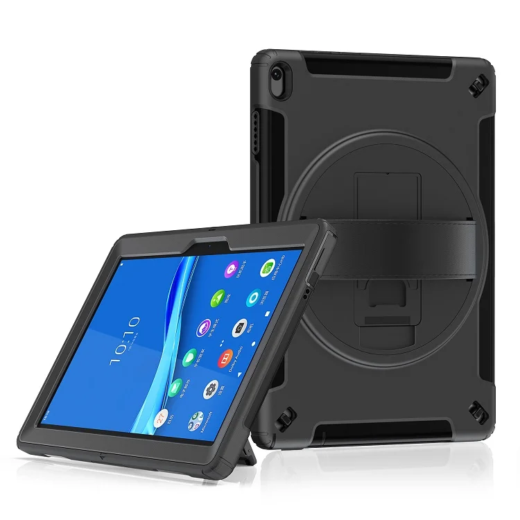 Fundas Para Tablet Case Cover for Lenovo m10 2nd Gen with  360 degree rotational built in kickstand leather hand strap