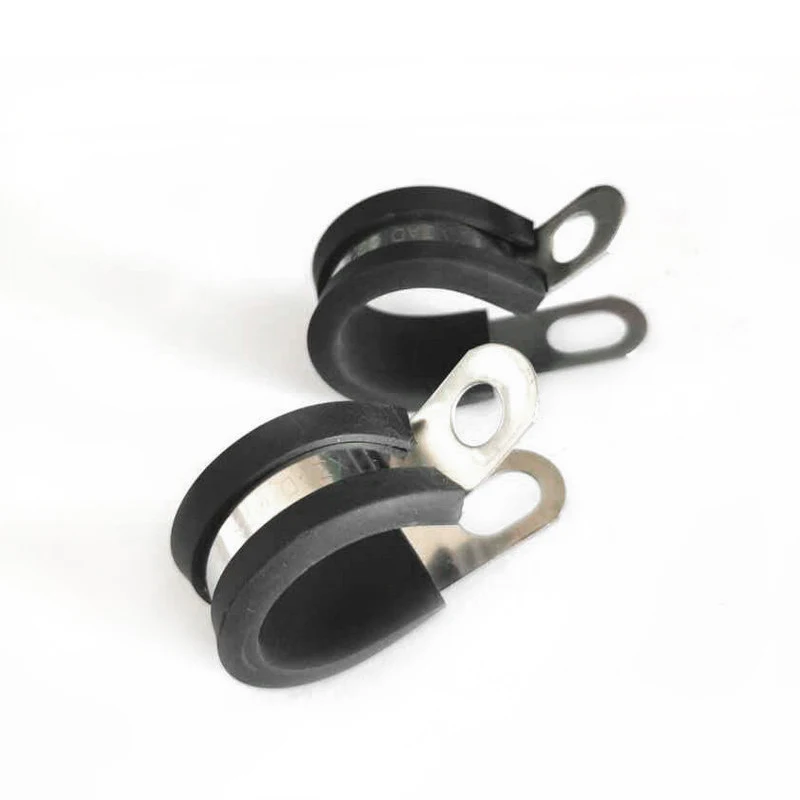 Oem Custom Stainless Steel P Clamp Metal P Type Clip Rubber Lined Hose Clamps Coated Hose Clamps