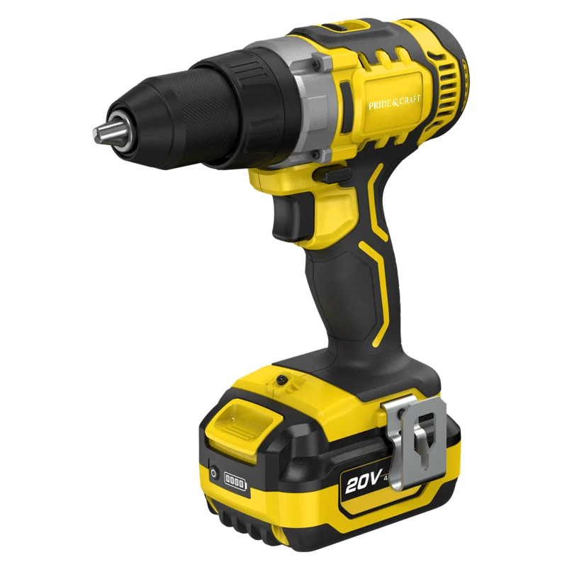 Hot Sale Customized 20V Adjustable Speed Cordless Power Drill Lithium Electric Impact Drill Dual Speed Drill