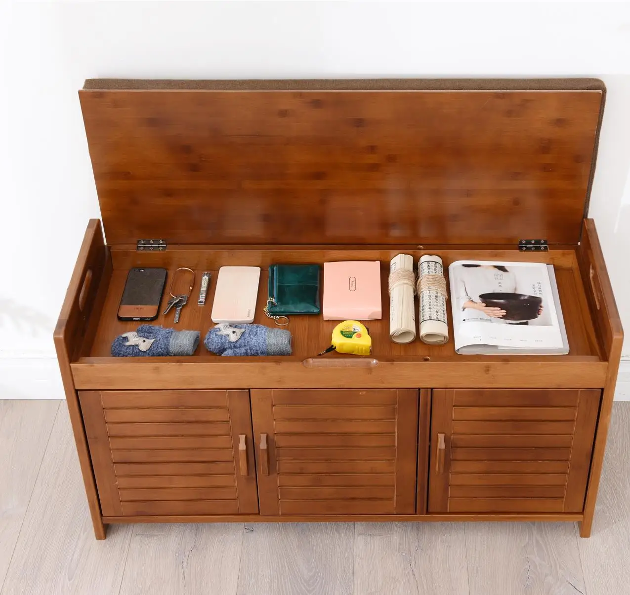 Luxury Cabinets Rack Sitting Shoe Changing Stool Shoes Organizer Space Saving Furniture Bamboo Shoes Cabinets