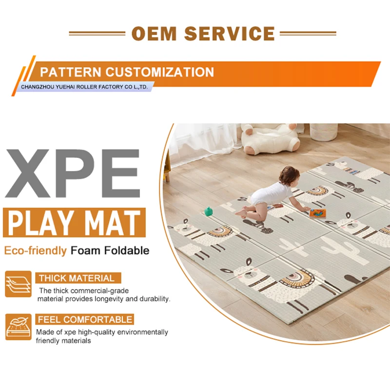 Reliable And Cheap YUEHAI kids play mat indoor 180x200mm Play Mat baby play foldable mat