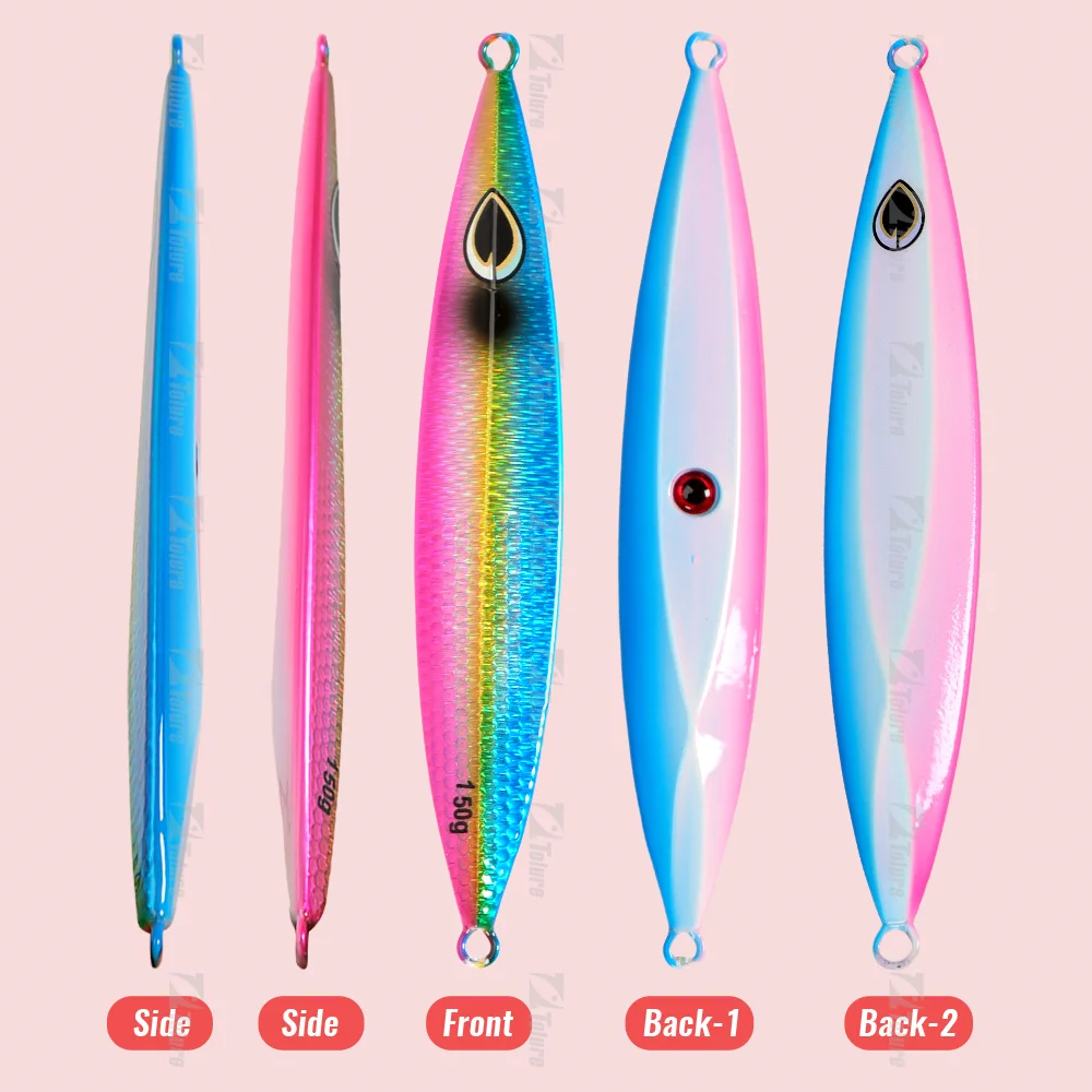 Tolure OEM 150g 200g 260g 320g Metal Jigging Fishing Lure Luminous Slow Saltwater Lure Metal Vertical Jigging Bait