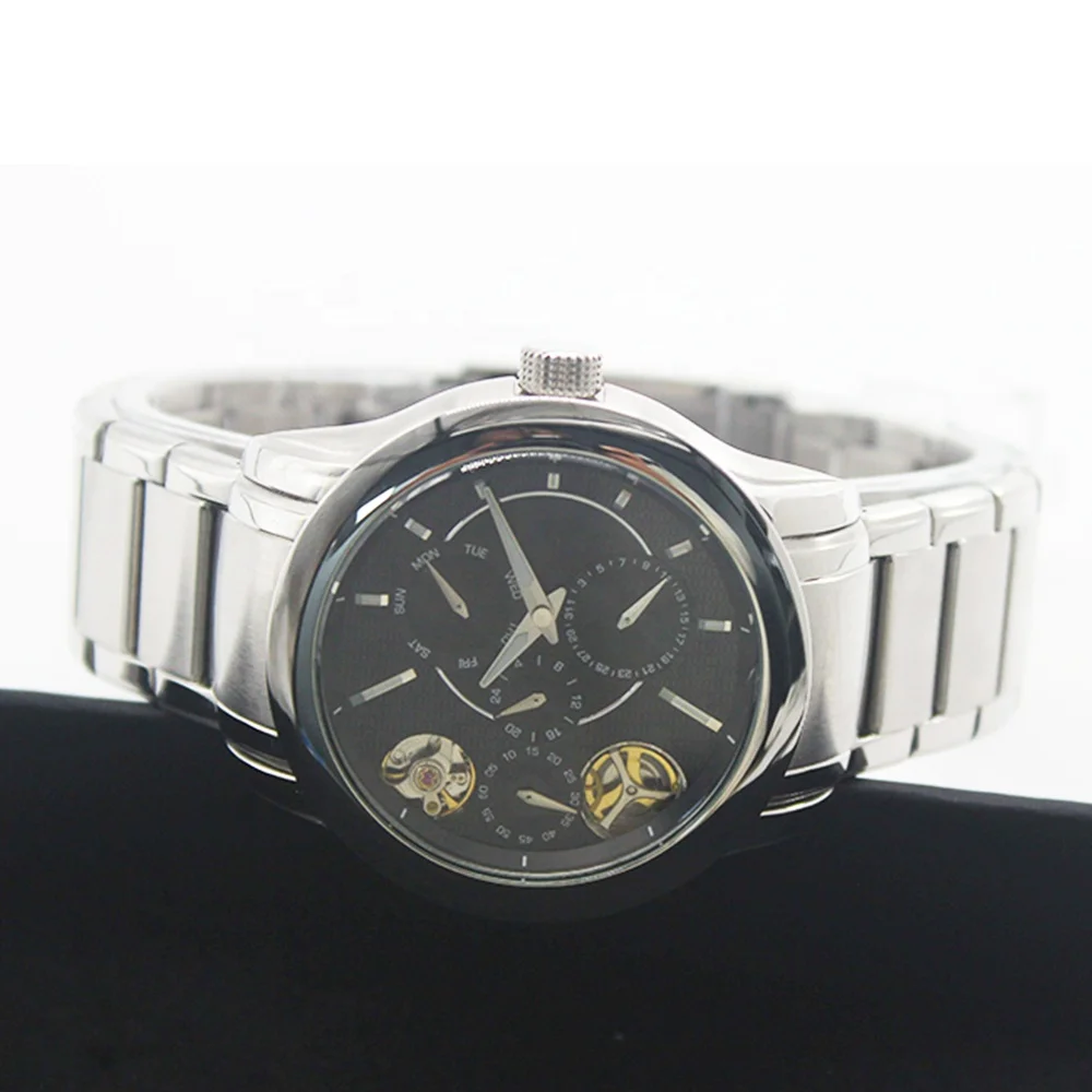 Classic Stainless Steel 316L 6 Hands Chronograph Multi-function Bracelet Automatic Mechanical Watches 10 ATM Water Resistance