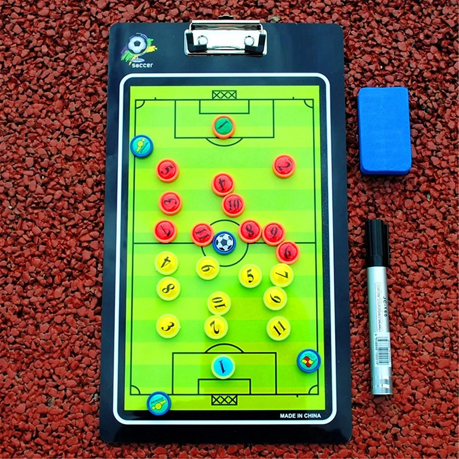 Football tactical board Soccer Basketball Training Coaches Clipboard Tactical Magnetic Coaching Board Kit with Marker Pen Eraser