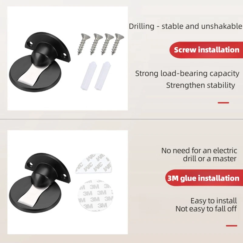 Magnetic Stainless Steel Glass Floor Door Stopper Adjustable Outside Decorative Magnet Door Stop