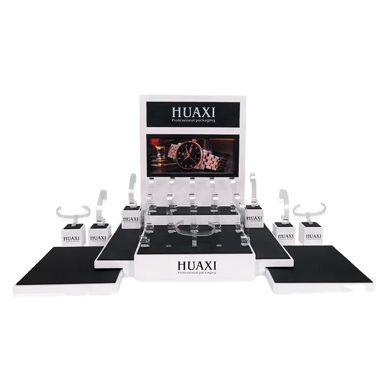 classic white and black mixed color design wrist watch window display