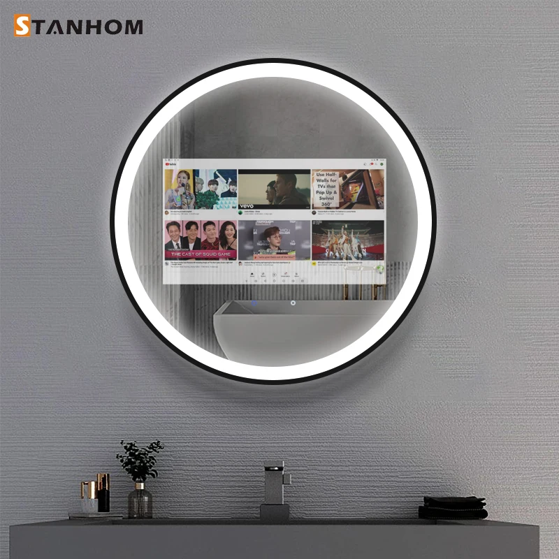Стенной круглый сенсорный экран Android Smart LED Magic Mirror