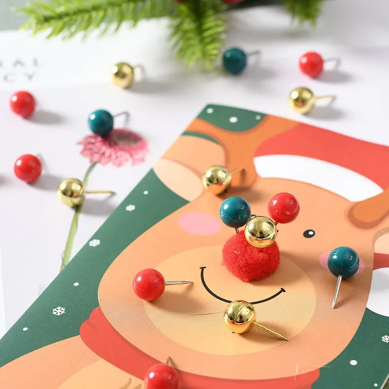 Creative Office School Christmas Theme Multi Paper Clip Binder Clip Thumbtack Stationery Gift Set Stationery Supplies