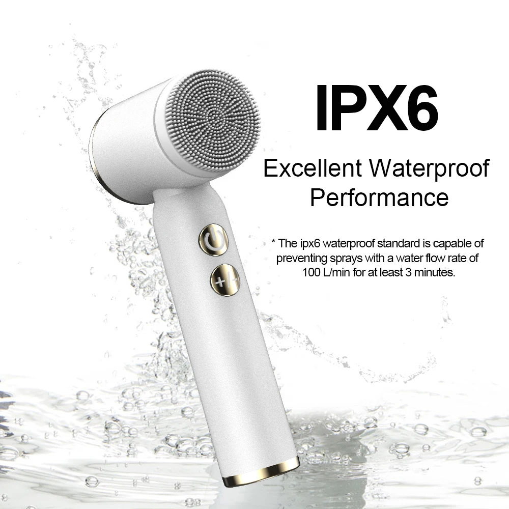 Waterproof LED Display Electric Silicon Facial Cleanser 6 in 1 Face Brushes For Deep Cleansing and Exfoliating