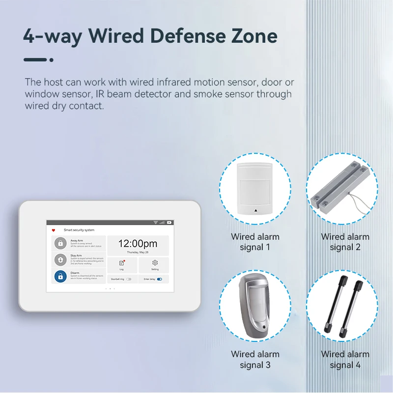 2023 center station Golden Security WiFi 2G Security Alarm System Panel Built-in Siren with 433mhz Sensor Home Alarm
