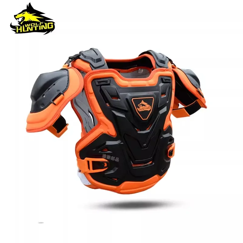 JXT Wolf teenager children Armor Motorcycle Riding Armor Off-road Vest Chest Protection Parallel Car Armor Blue Yellow