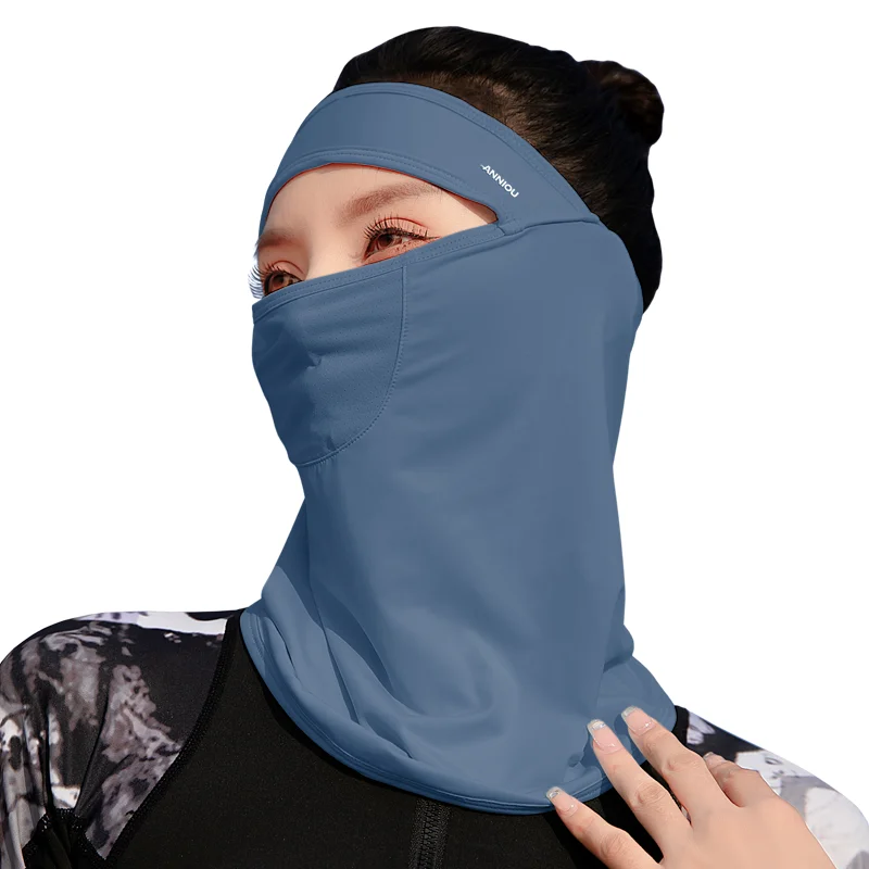 ANNIOU UPF50+ Sun Proof Face Mask Ice Silk Neck Cover for Women Breathable UV Protection Full Facekini Bandana Neck Gaiter