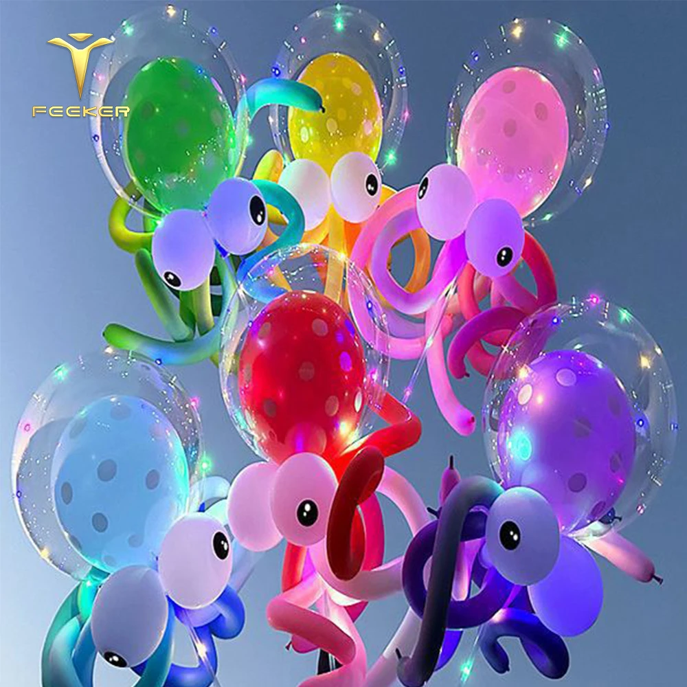 Bobo Balloons: Transparent, Inflatable, Helium-Filled With Metallic Colors And LED Lights